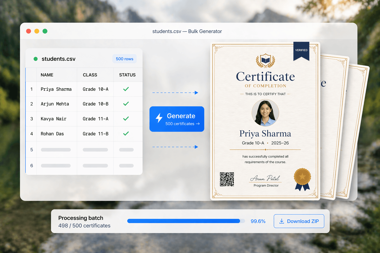 Bulk Generator: CSV in, personalized images out